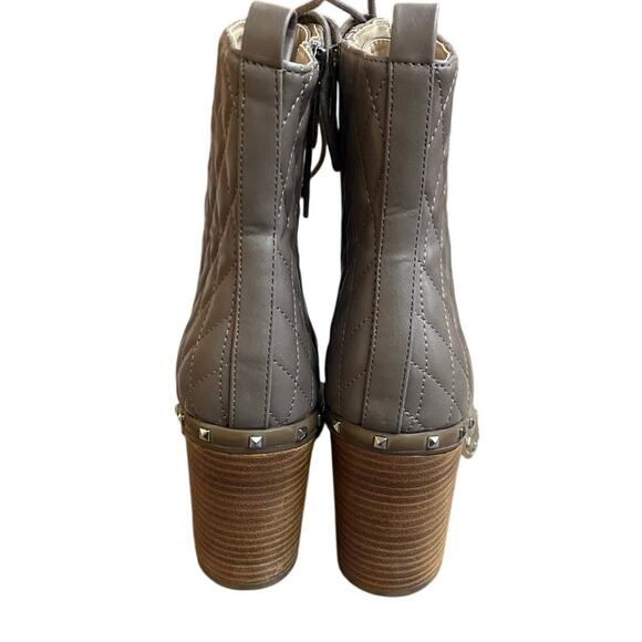 Charles David Women's Fashion Boots 7.5 Taupe Lace Up Point Toe NEW Block Heel - Picture 7 of 11